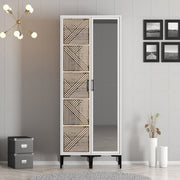 Guarda-roupa – 80 cm x 201,4 cm x 47,5 cm – Branco – Painel de partículas revestido de melamina