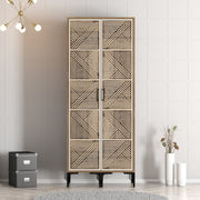 Guarda-roupa elegante – 80 cm x 201,4 cm – nogueira e creme – painel de partículas revestido a melamina