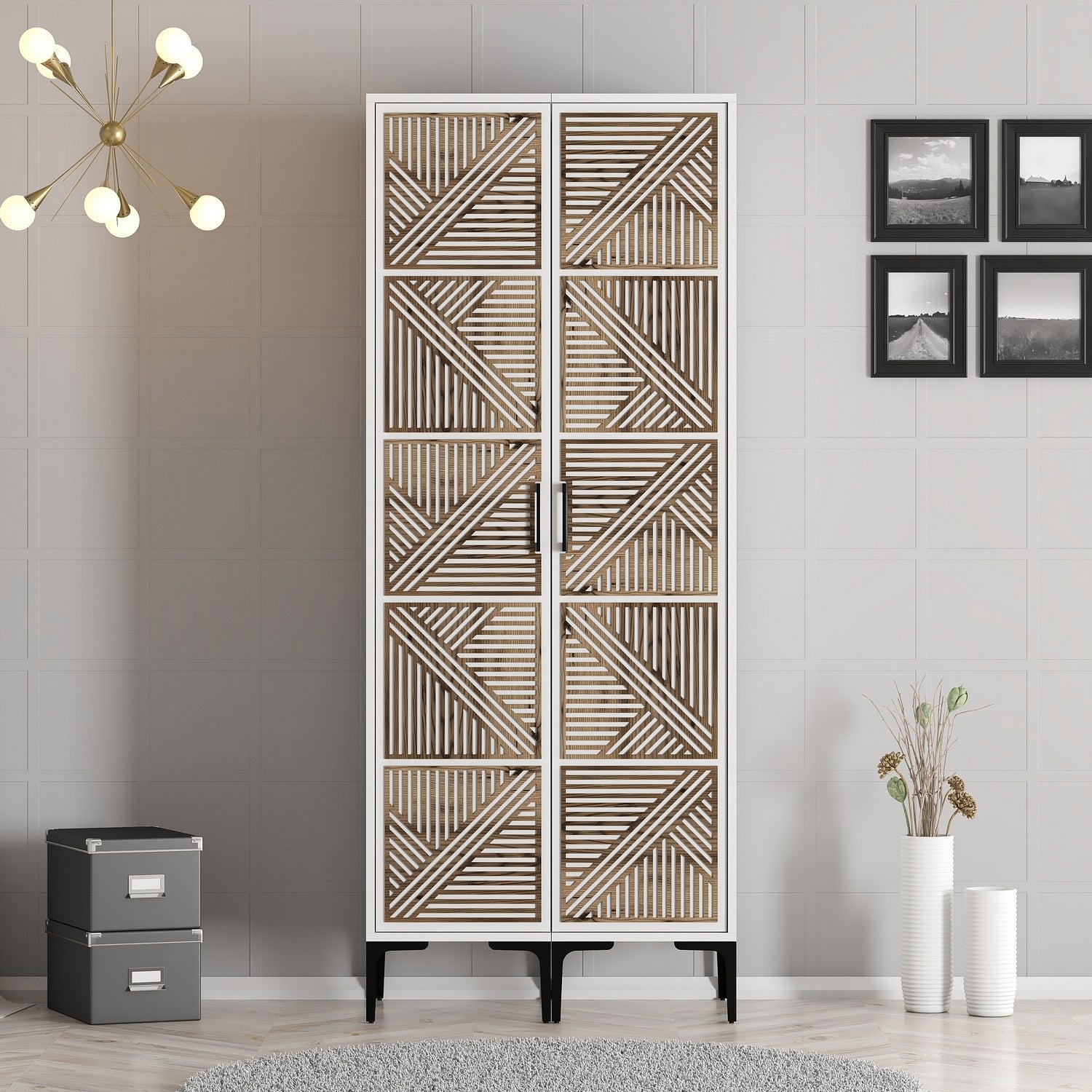 Guarda-roupa – 80 cm x 201,4 cm x 47,5 cm – Branco – Painel de partículas revestido a melamina