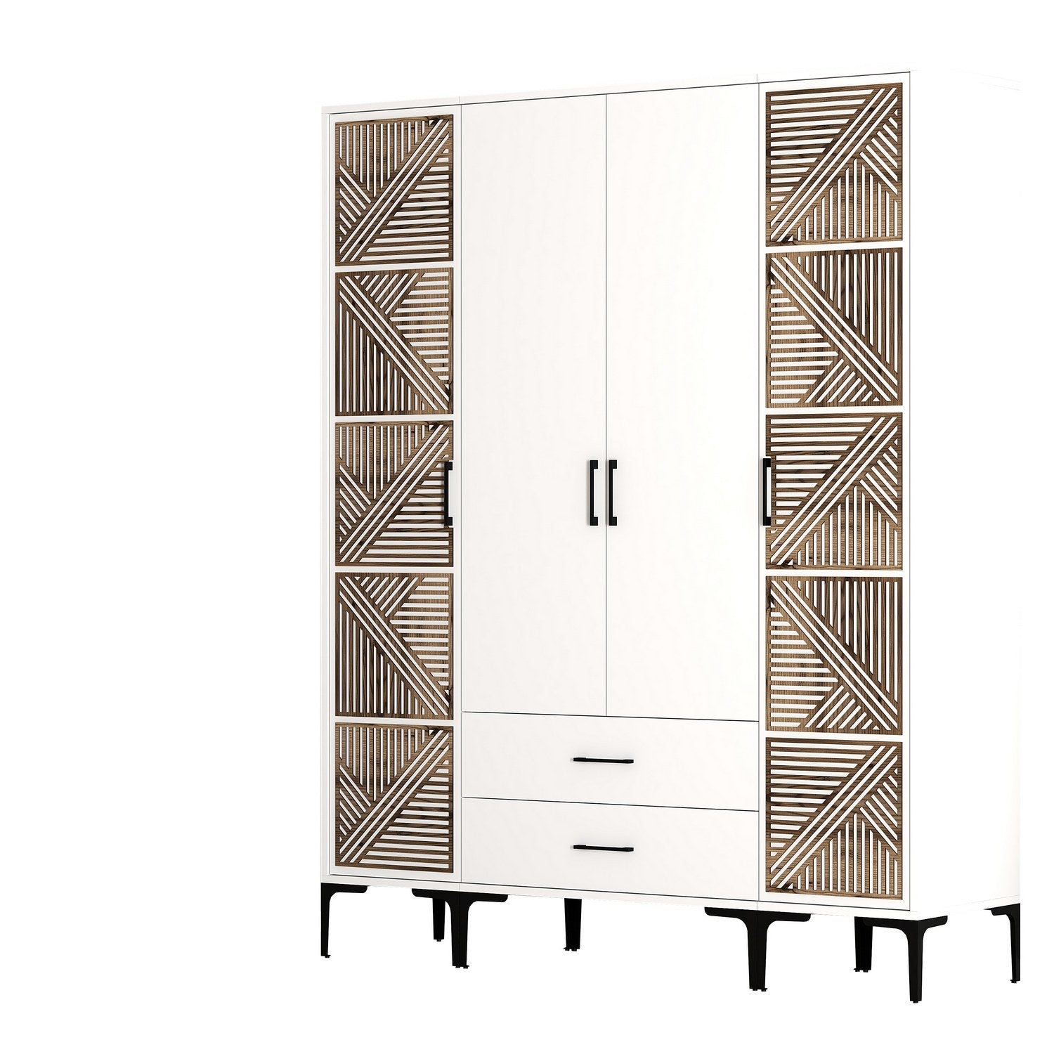 Guarda-roupa – 160 cm x 201,4 cm x 47,5 cm – Branco – Painéis de partículas revestidos a melamina