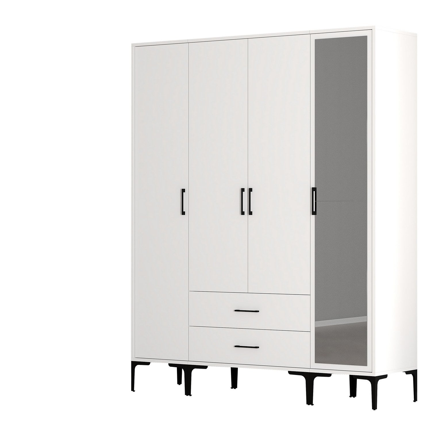 Guarda-roupa – 160 cm x 201,4 cm x 47,5 cm – Branco – Painel de partículas