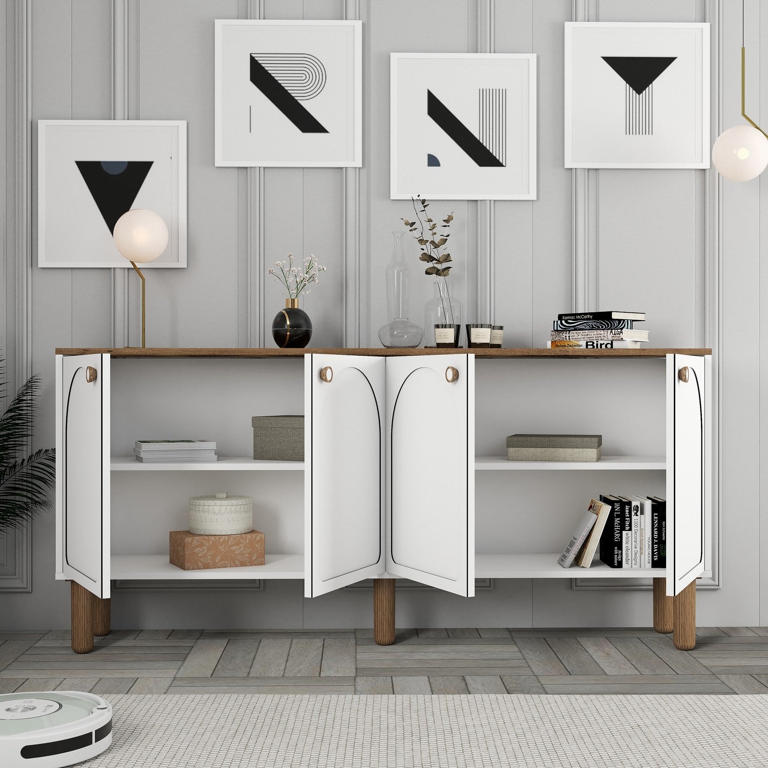 Aparador – 180 cm x 84 cm x 35 cm – Branco – Melamina