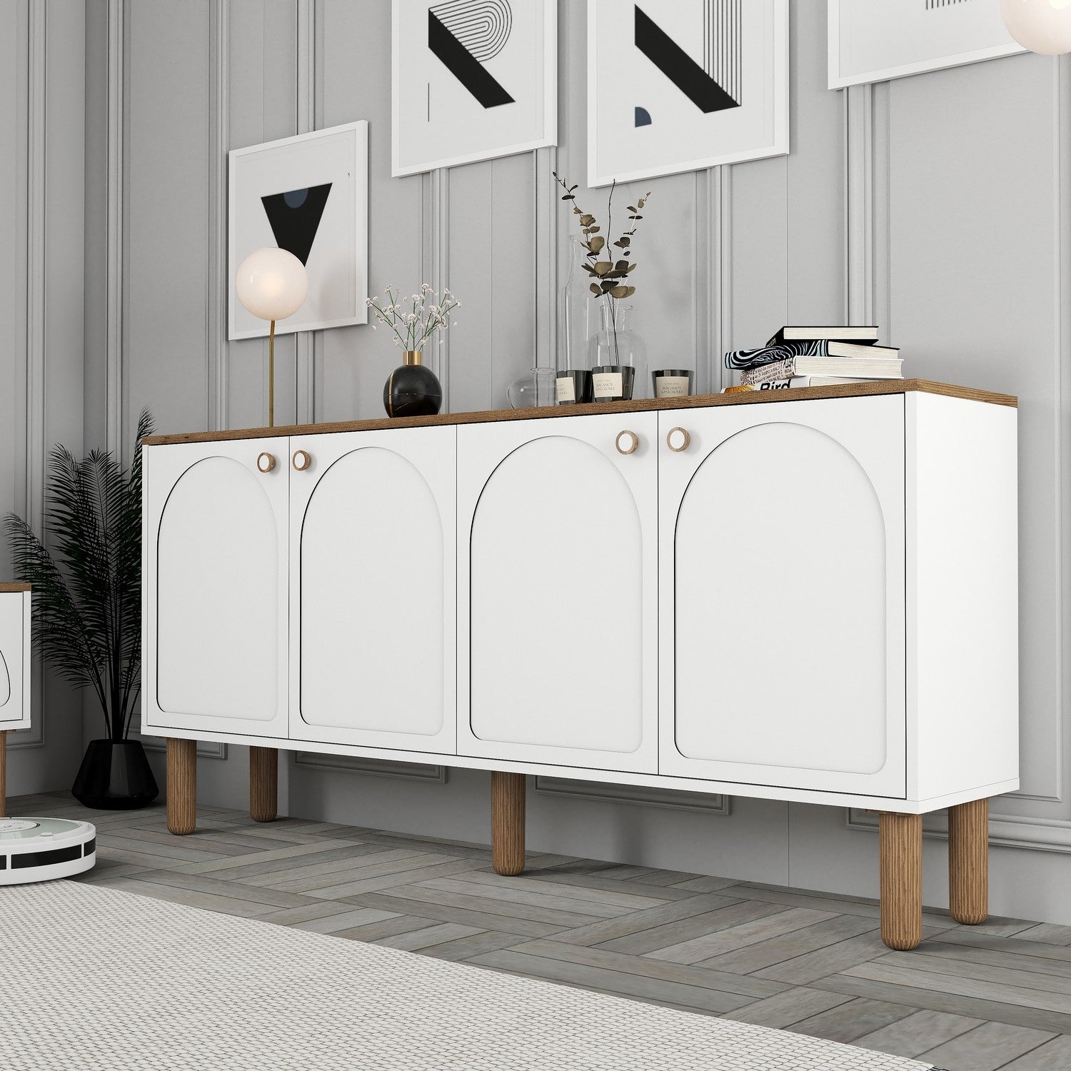 Aparador – 180 cm x 84 cm x 35 cm – Branco – Melamina