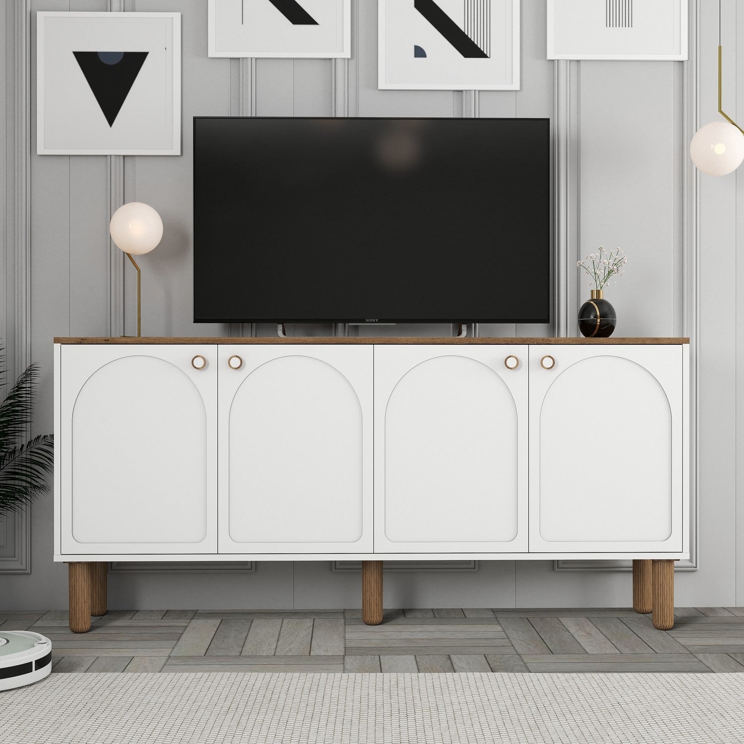 Aparador – 180 cm x 84 cm x 35 cm – Branco – Melamina
