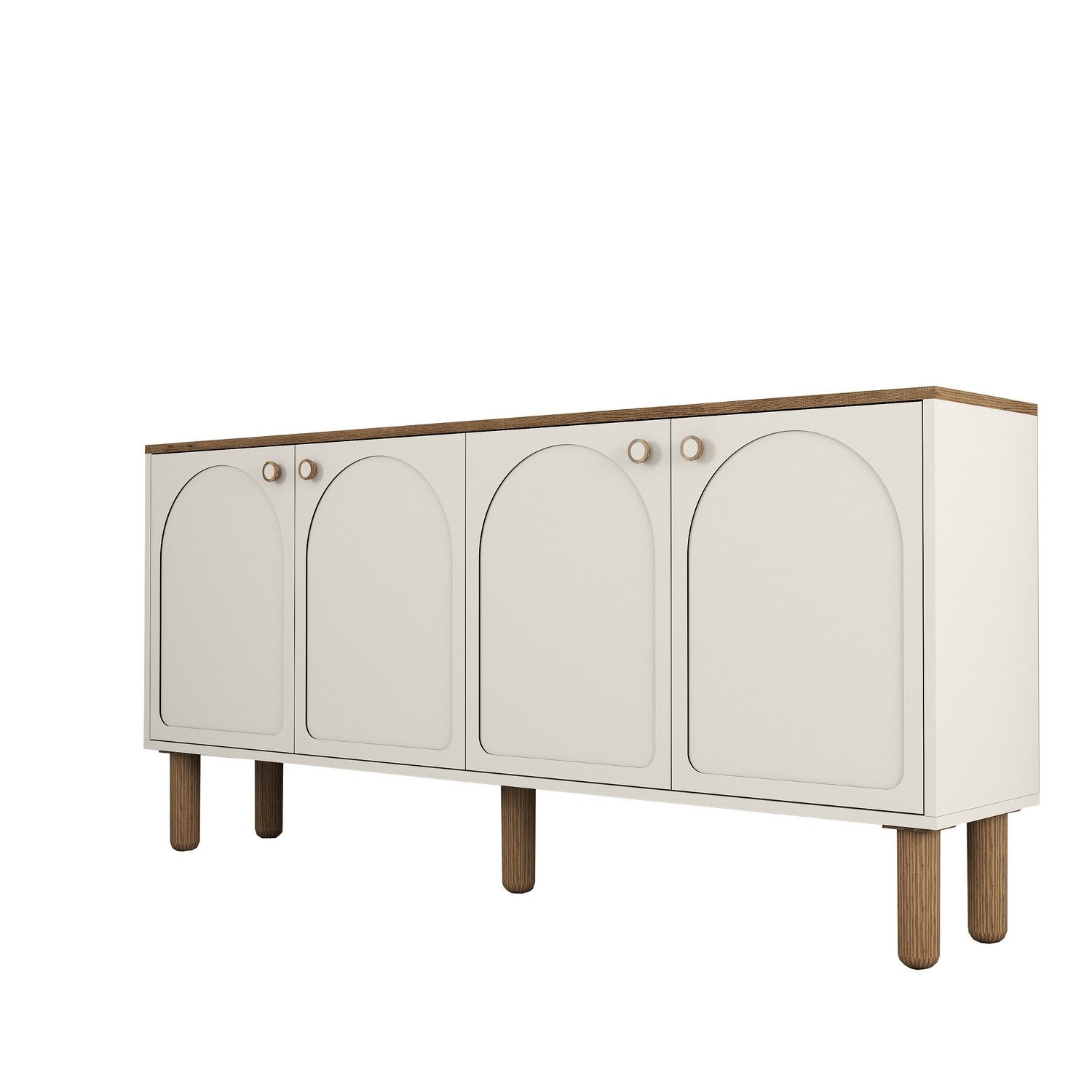 Aparador – 180 cm x 84 cm x 35 cm – creme – painel de partículas revestido a melamina