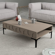 Mesa de Centro – 105 x 60 x 32,6 cm – Preto e Atlas – Painel de Partículas Revestido a Melamina