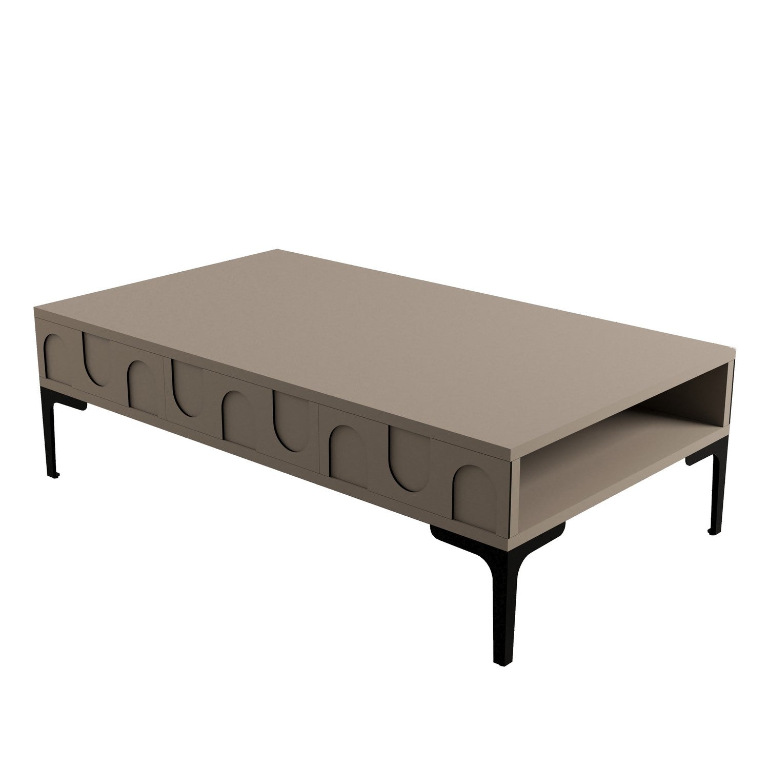 Mesa de Centro – 105 x 60 x 32,6 cm – Preto e Atlas – Painel de Partículas Revestido a Melamina