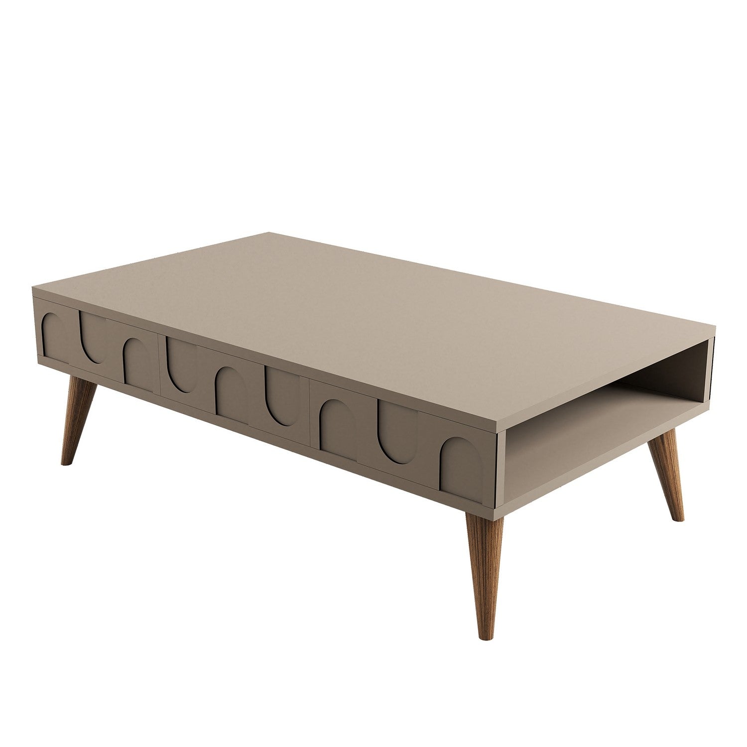 Mesa de Centro – 105 x 60 x 34,6 cm – Atlas e Nogueira – Painel de partículas 100% revestido a melamina
