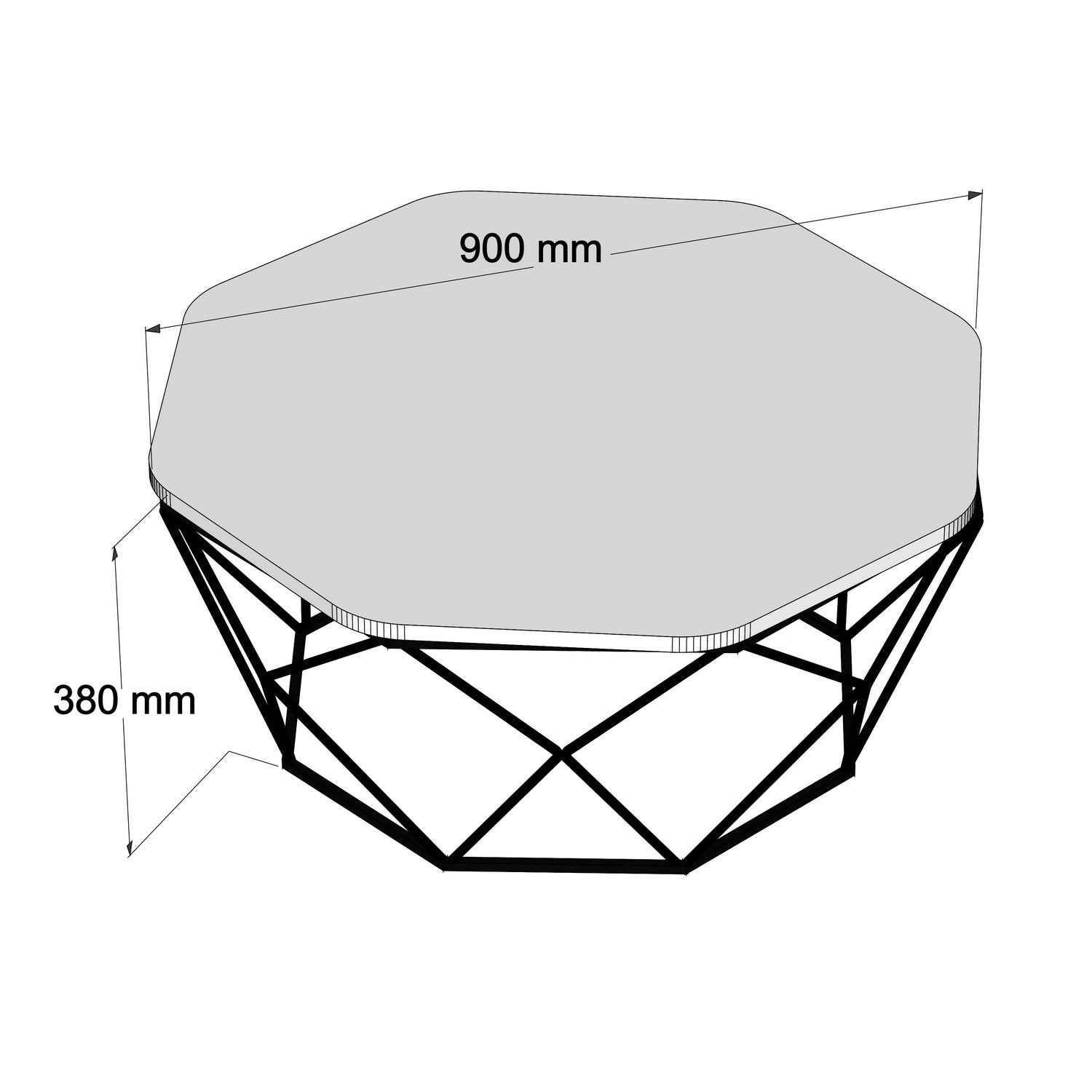 Mesa de Centro – 90 x 90 x 38 cm – Travertino – Painel de Partículas com Revestimento em Melamina