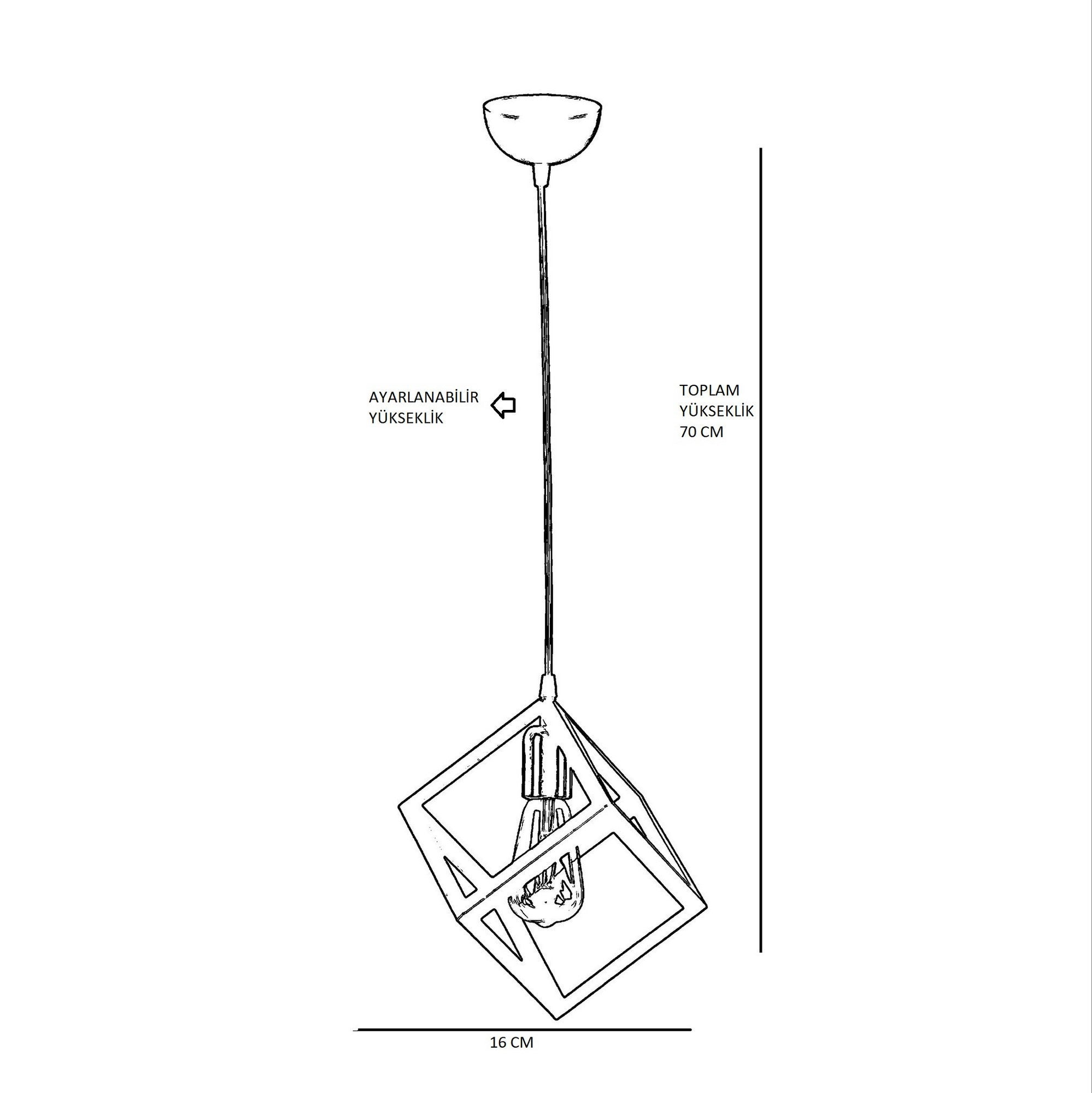 Candeeiro de Teto – 65 cm – Multicolorido – Metal com Revestimento de Cobre