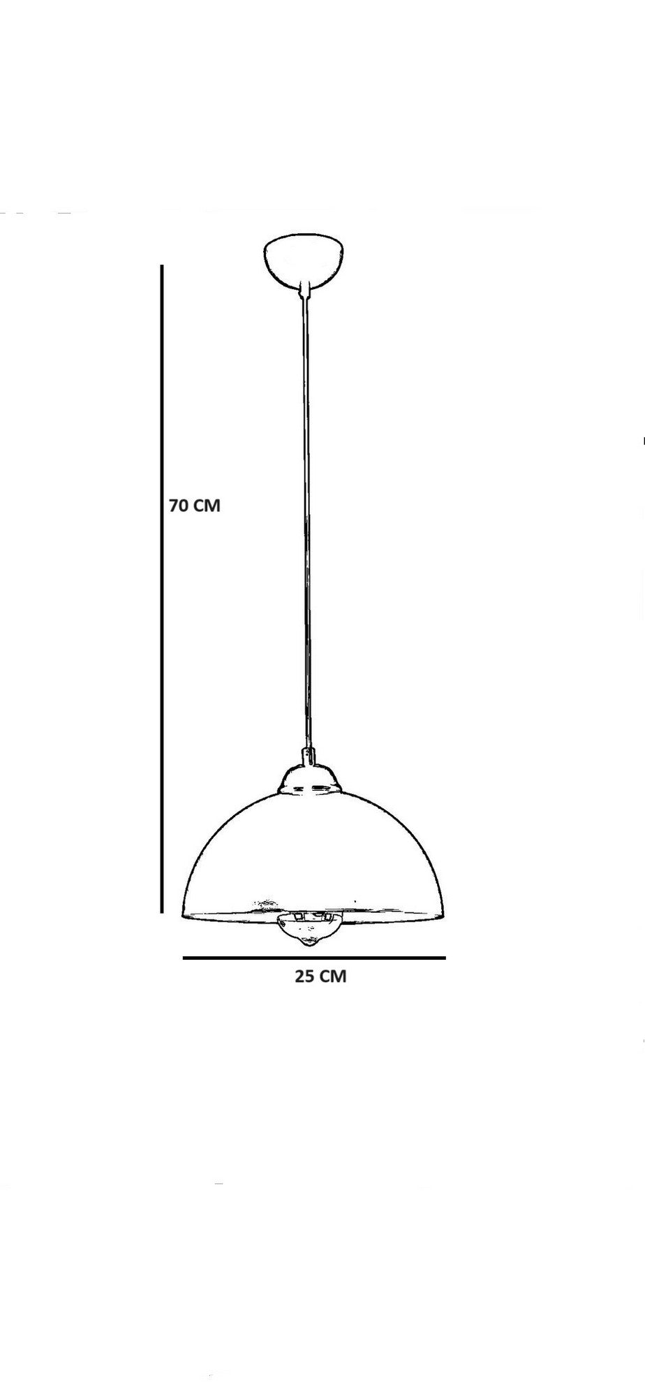 Candeeiro de Teto – 70 cm – Antigo – Metal