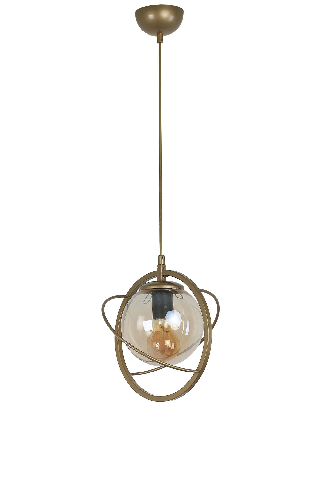 Candeeiro de Teto – 25 cm de diâmetro, 70 cm de altura – Antigo – Metal