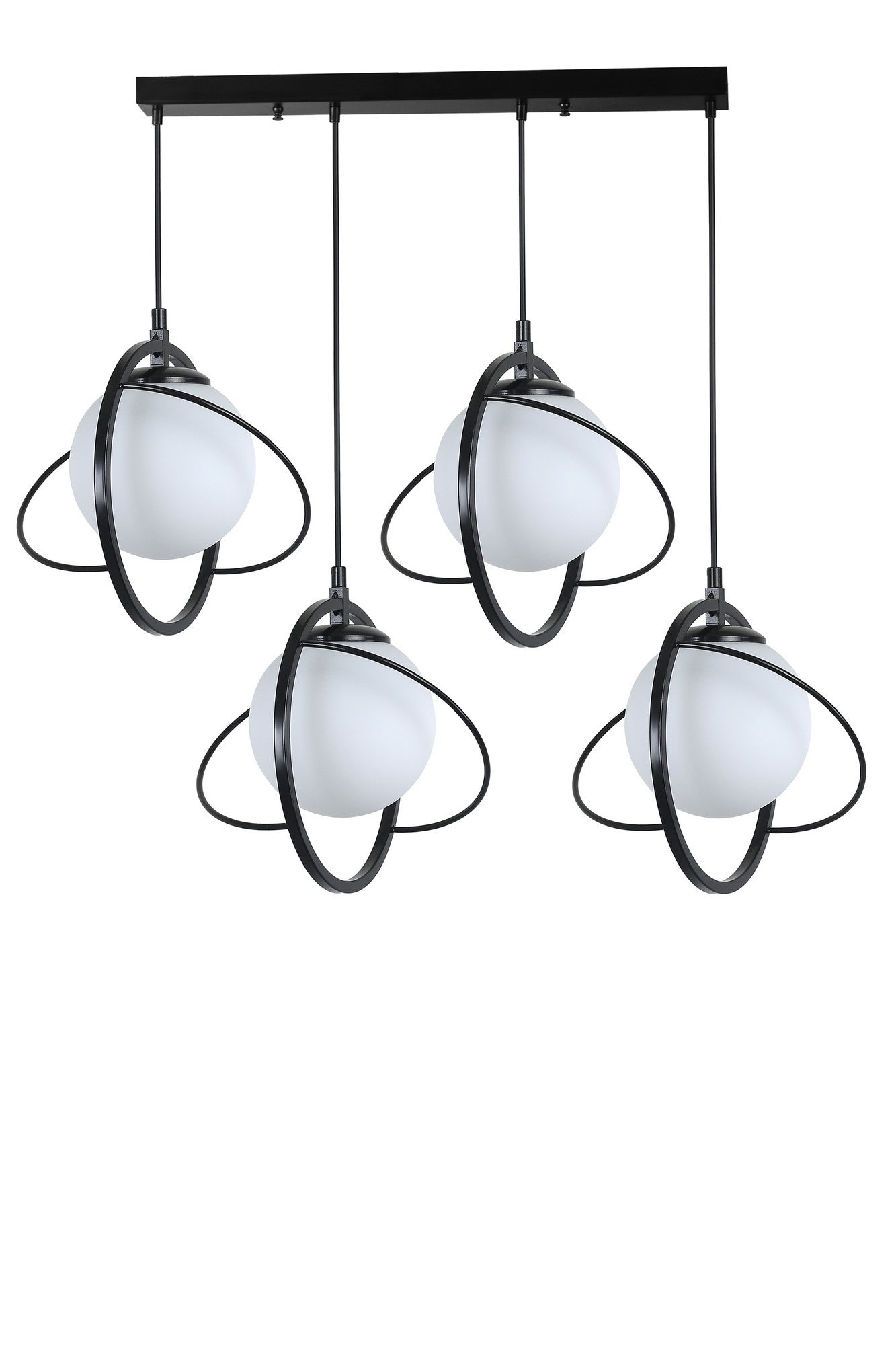 Candeeiro de Teto – 70cm – Preto e Branco – Metal