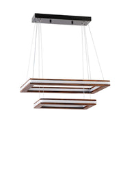 Candeeiro de Teto – 50 x 30 cm, 35 x 20 cm – Cobre e Noz – Metal