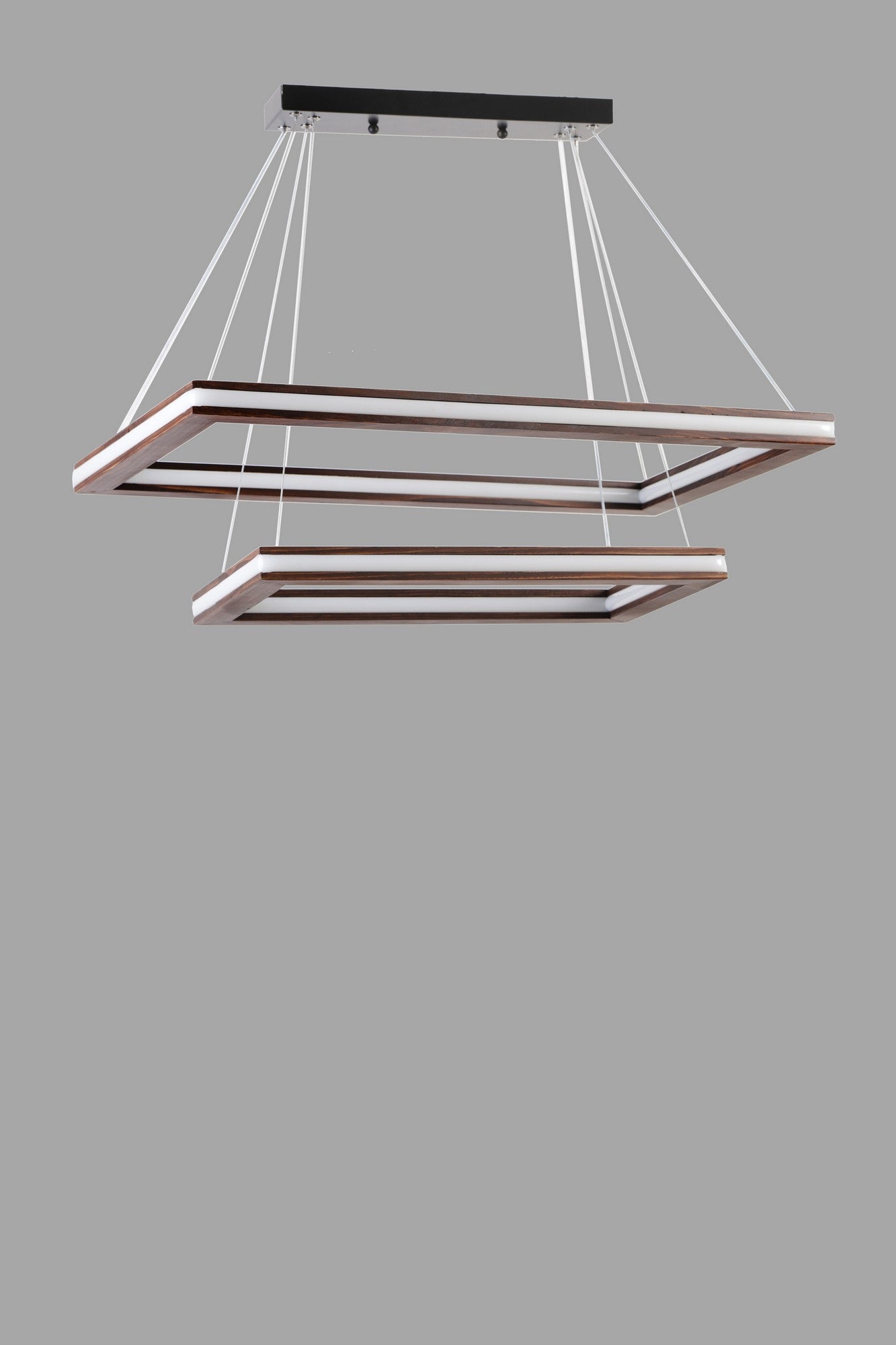 Candeeiro de Teto – 70 x 45 cm, 50 x 30 cm, 80 cm – Noz – Metal