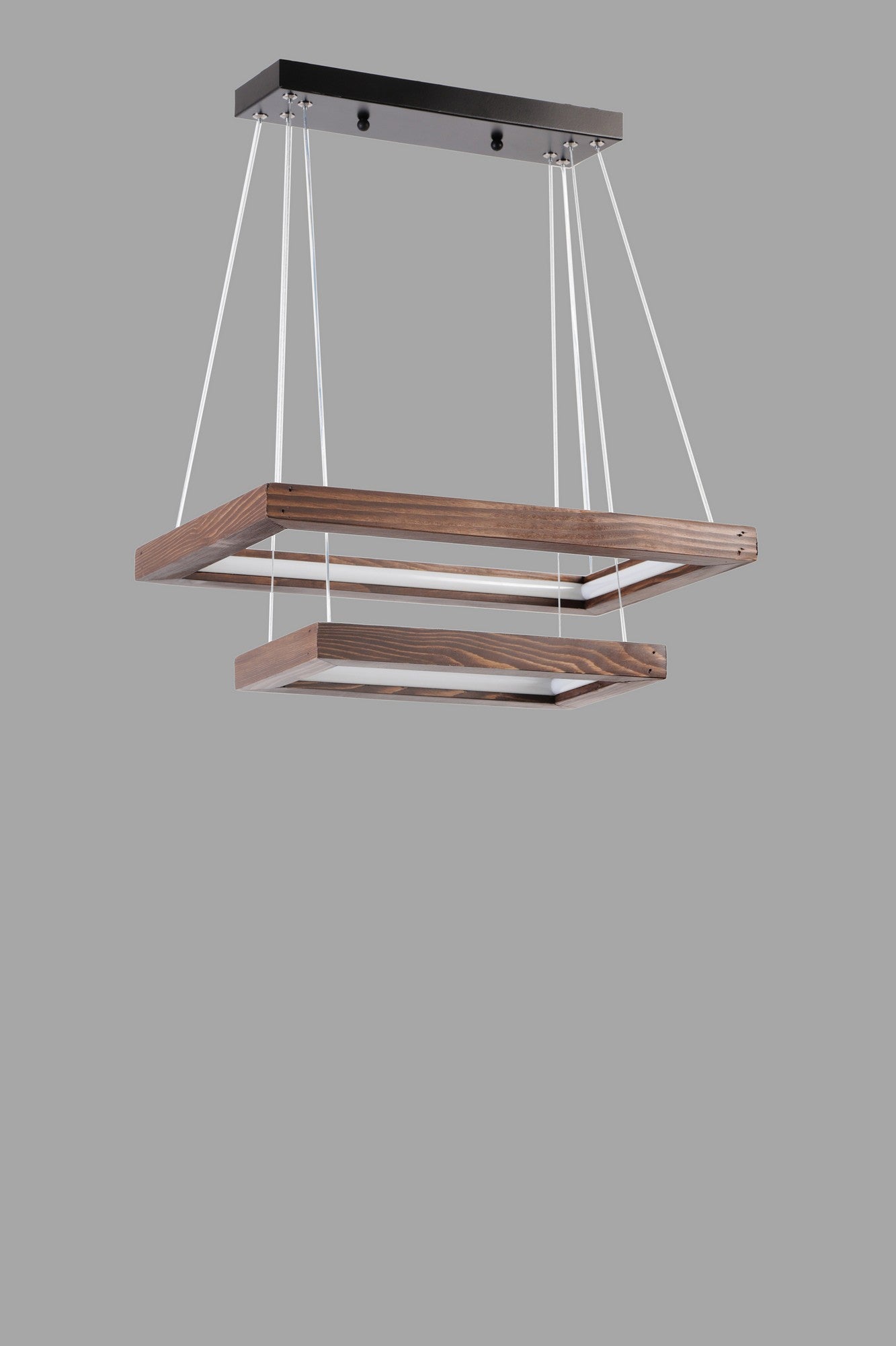 Candeeiro de Teto – 70 x 45 cm – Nogueira – Metal