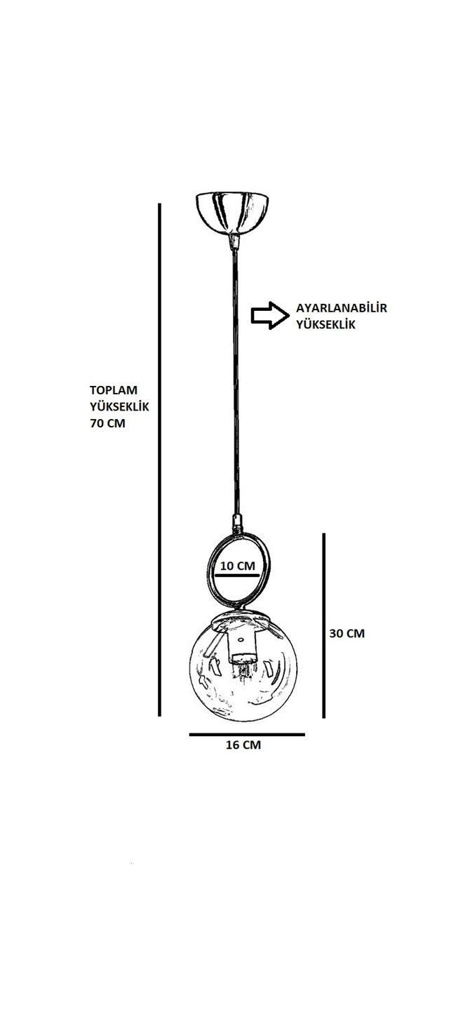 Candeeiro de Teto – 70 cm – Cobre – Metal