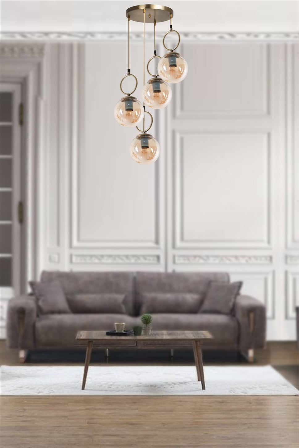 Candeeiro de Teto – 70 cm – Cobre – Metal