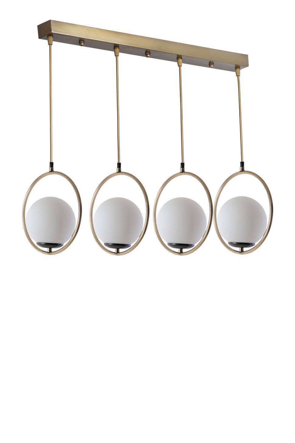 Candeeiro de Teto – 65 cm – Branco e Cobre – Metal