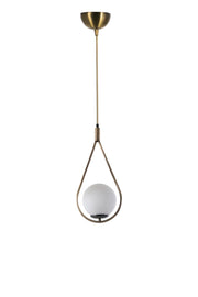 Candeeiro de Teto - 70 cm - Branco e Cobre - Metal