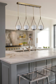 Candeeiro de Teto – 65 cm – Branco e Cobre – Metal