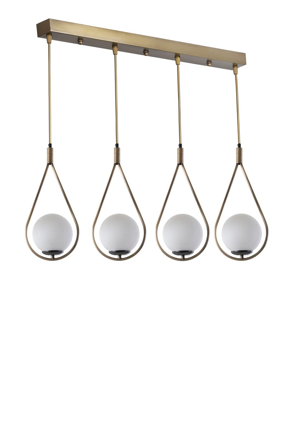 Candeeiro de Teto – 65 cm – Branco e Cobre – Metal