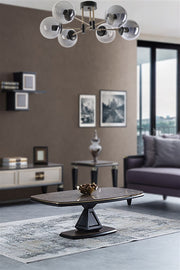 Candeeiro de Teto – 65 cm – Preto e Fumê – Metal