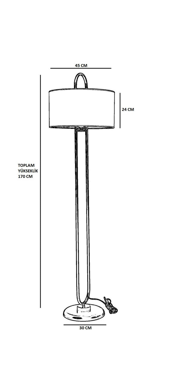 Candeeiro de Pé – 170 cm – Cinza Escuro – Metal