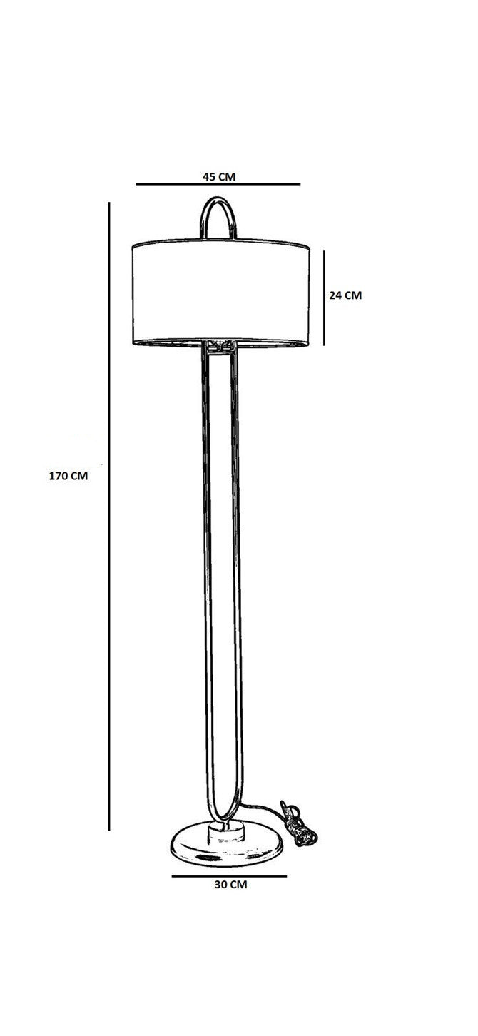 Candeeiro de Pé – 170 cm – Preto – Metal