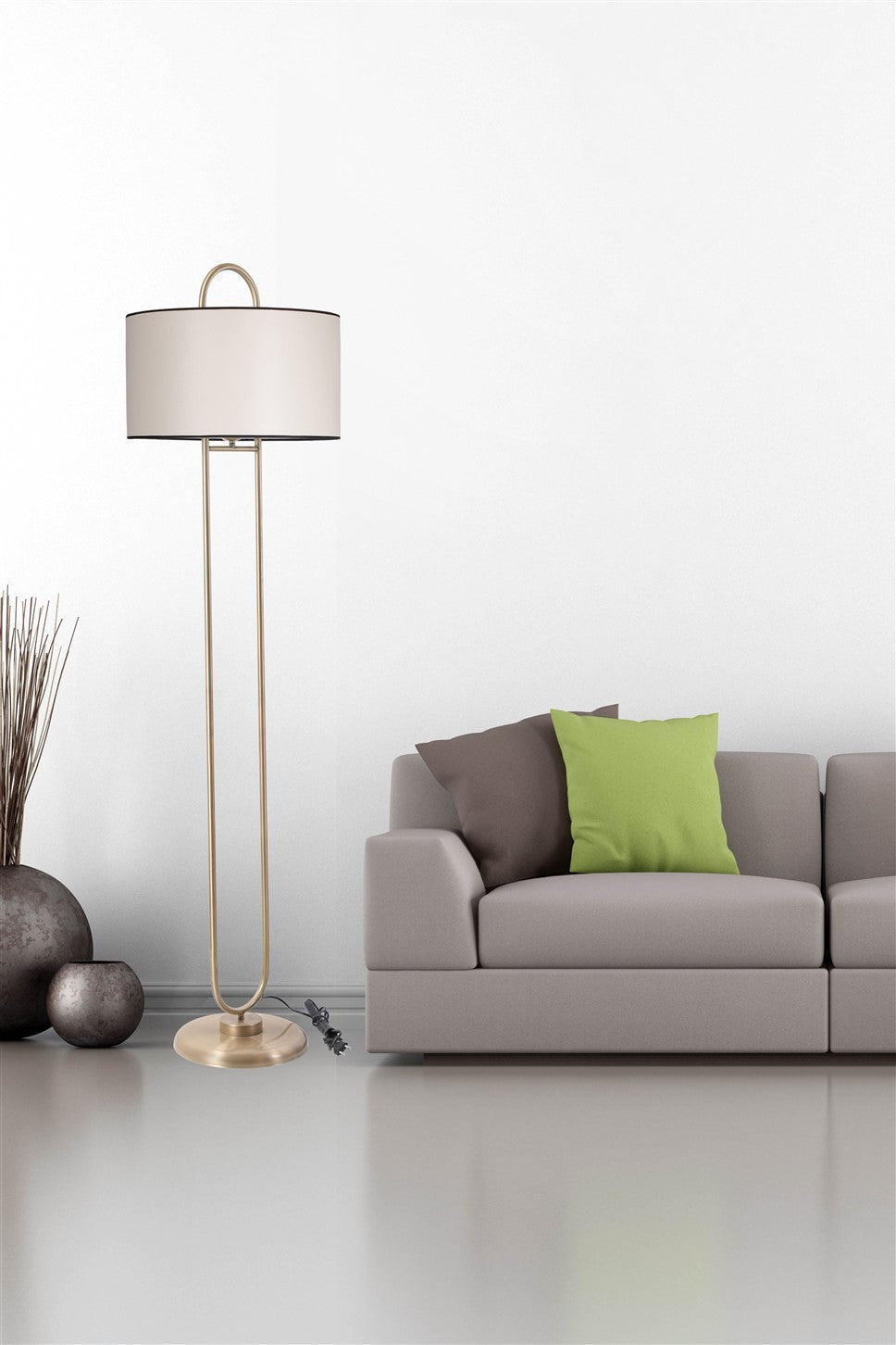 Candeeiro de Pé – 170 cm – Creme – Metal