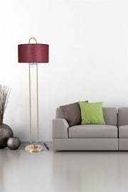 Candeeiro de Pé – 170 cm – Vermelho Clarete – Metal