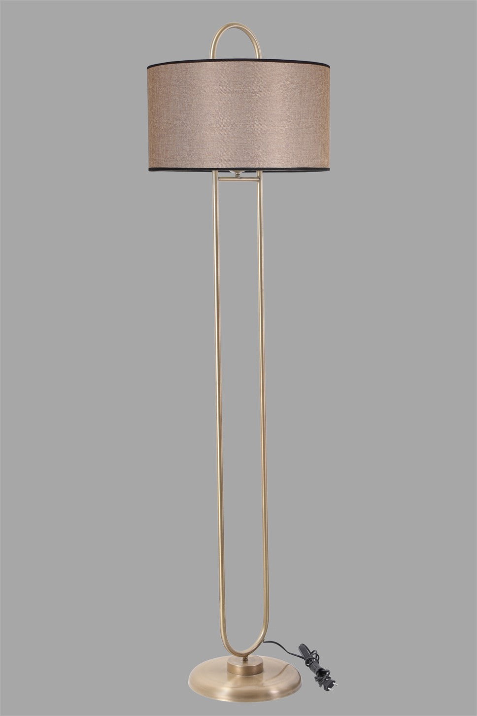 Candeeiro de Pé – 170 cm – Bege, Preto, Bronze – Metal
