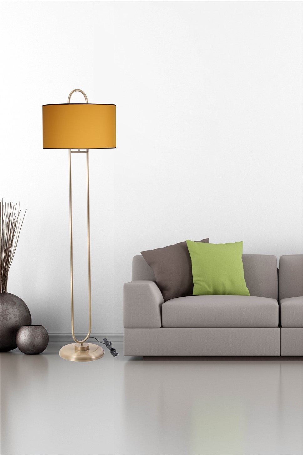 Candeeiro de Pé – 170 cm – Mostarda – Metal