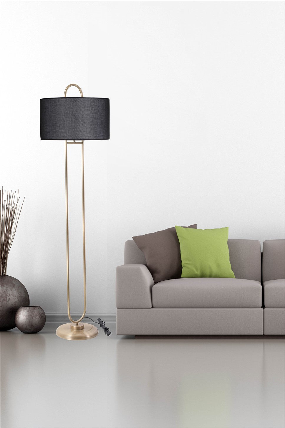 Candeeiro de Pé – 170 cm – Preto – Metal