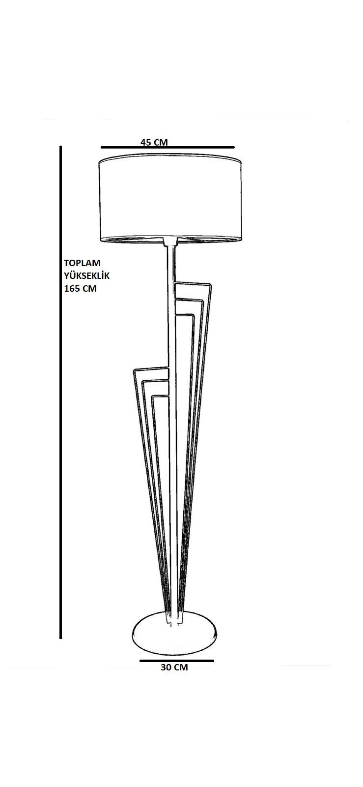 Candeeiro de Pé – 165 cm – Preto – Metal