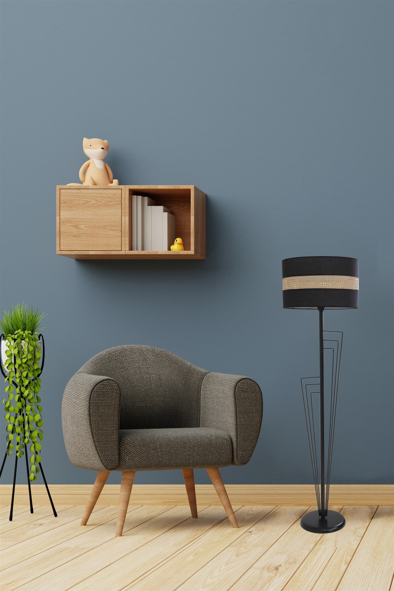 Candeeiro de Pé – 165 cm – Preto – Metal
