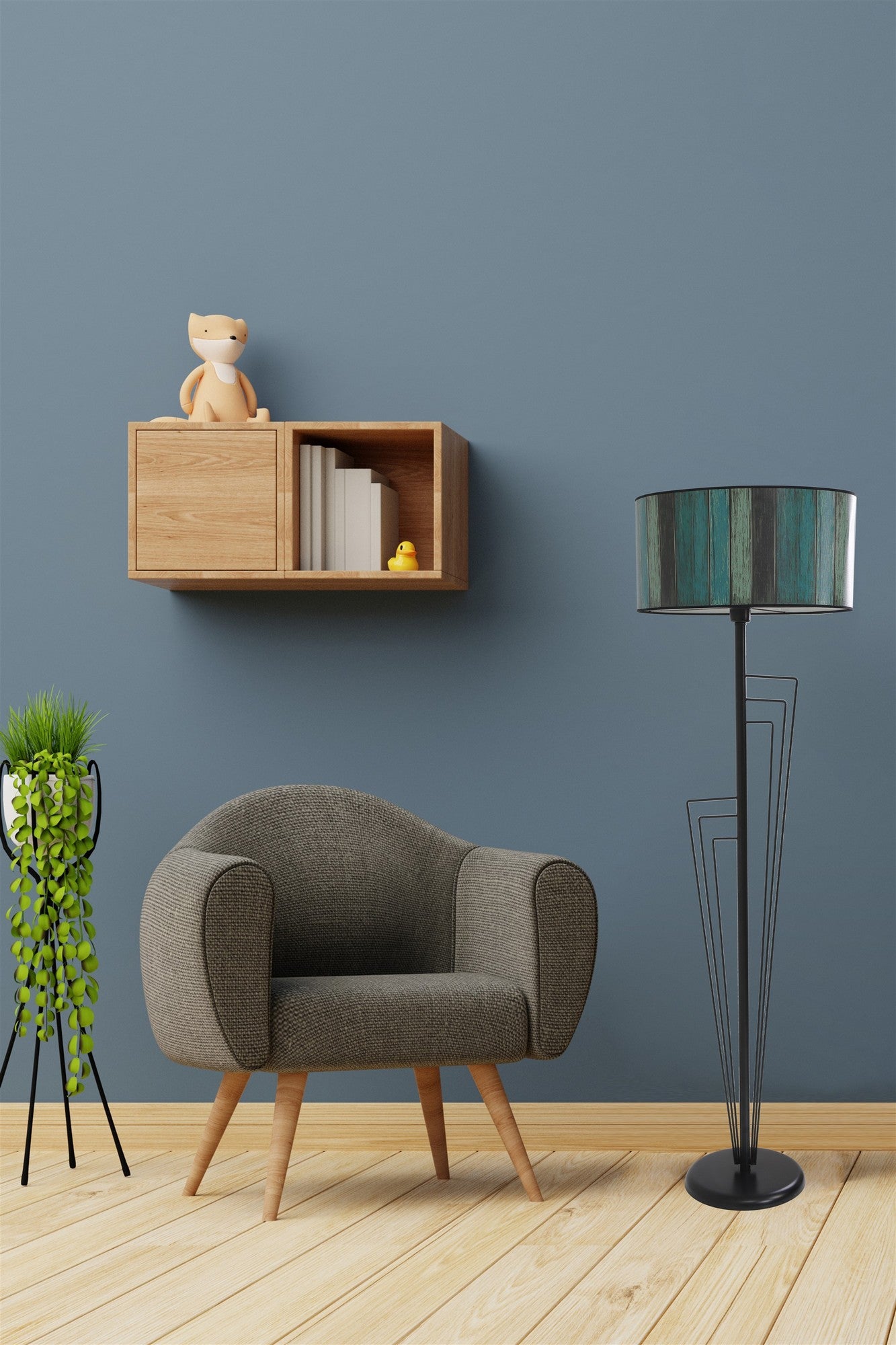 Candeeiro de Pé – 165 cm – Preto – Metal
