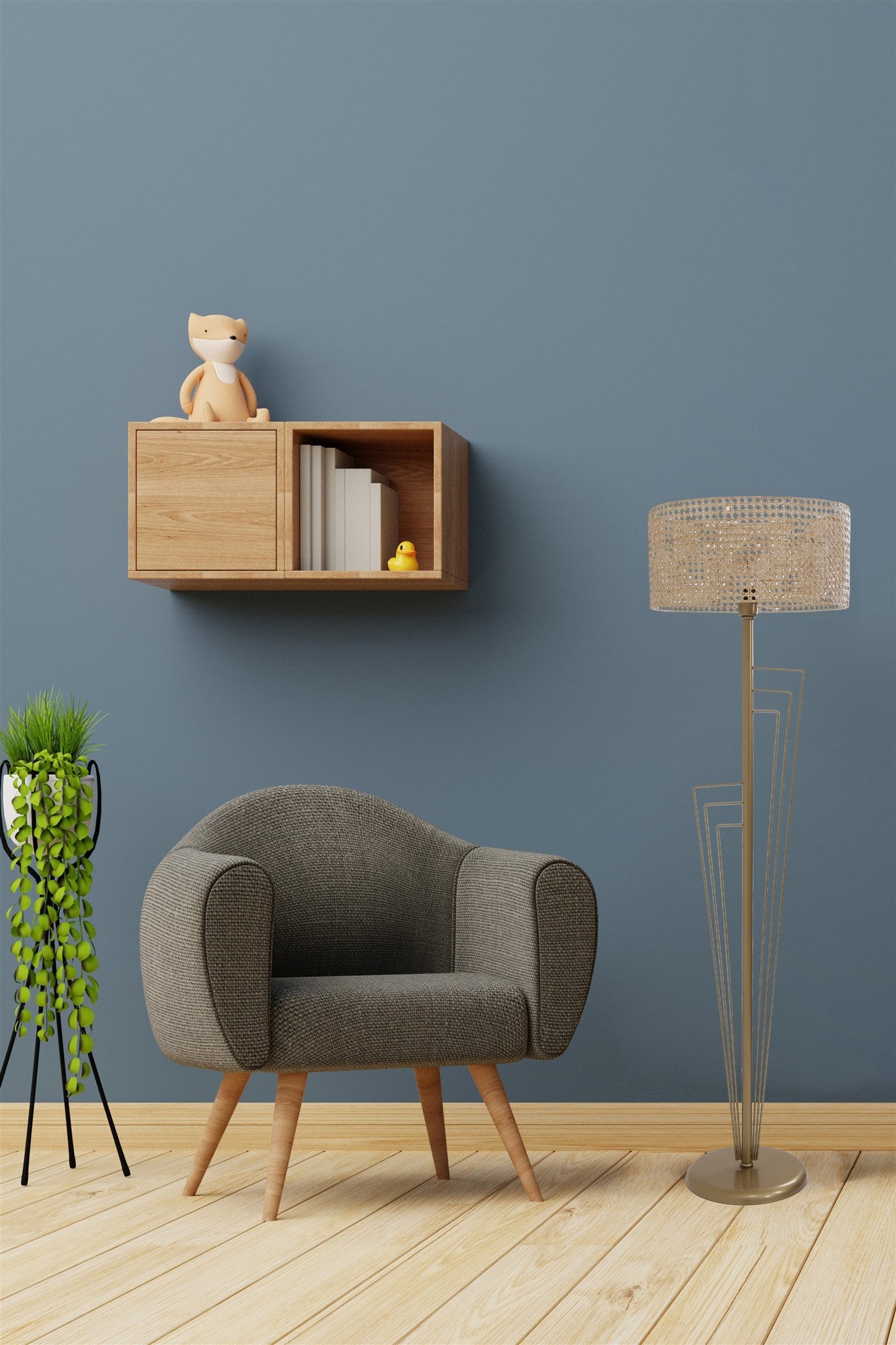 Candeeiro de Pé – 165 cm – Cobre – Metal