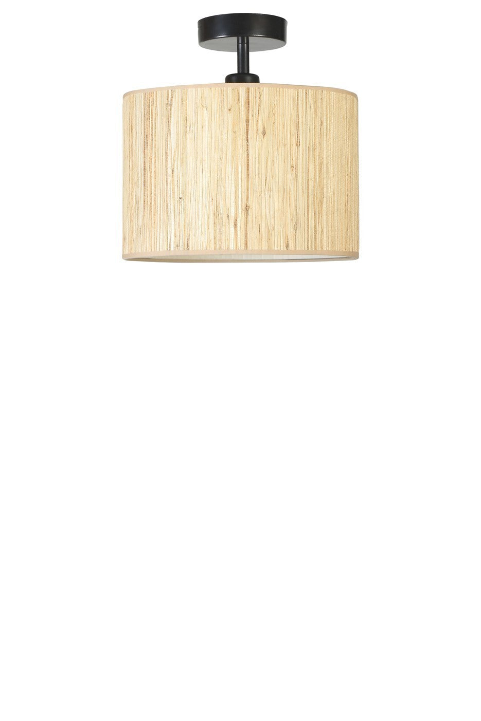 Candeeiro de Teto – 30 cm – Carvalho e Preto – Metal e Bambu