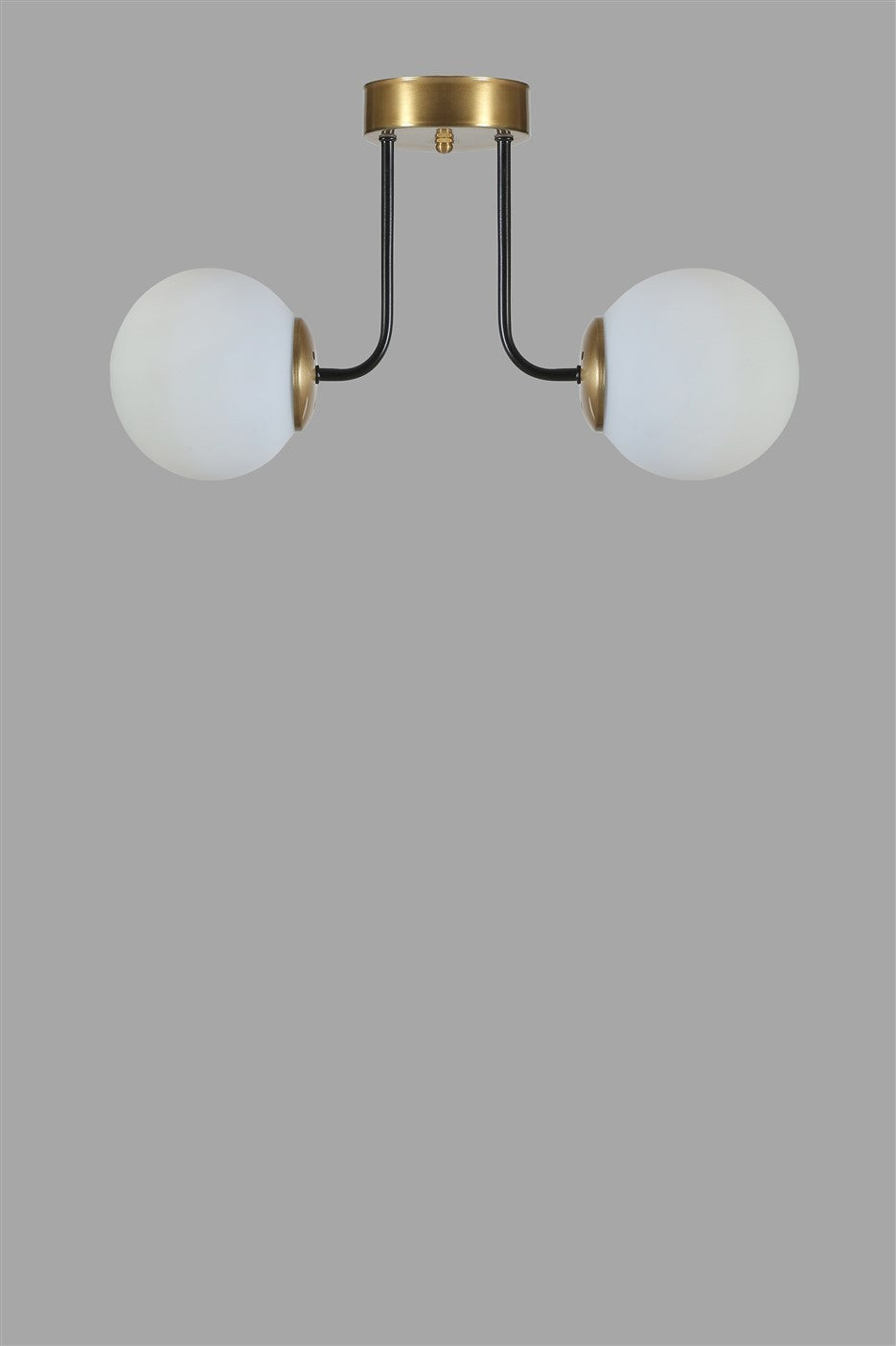 Candeeiro de Teto – 40 cm – Branco e Dourado – Metal e Vidro