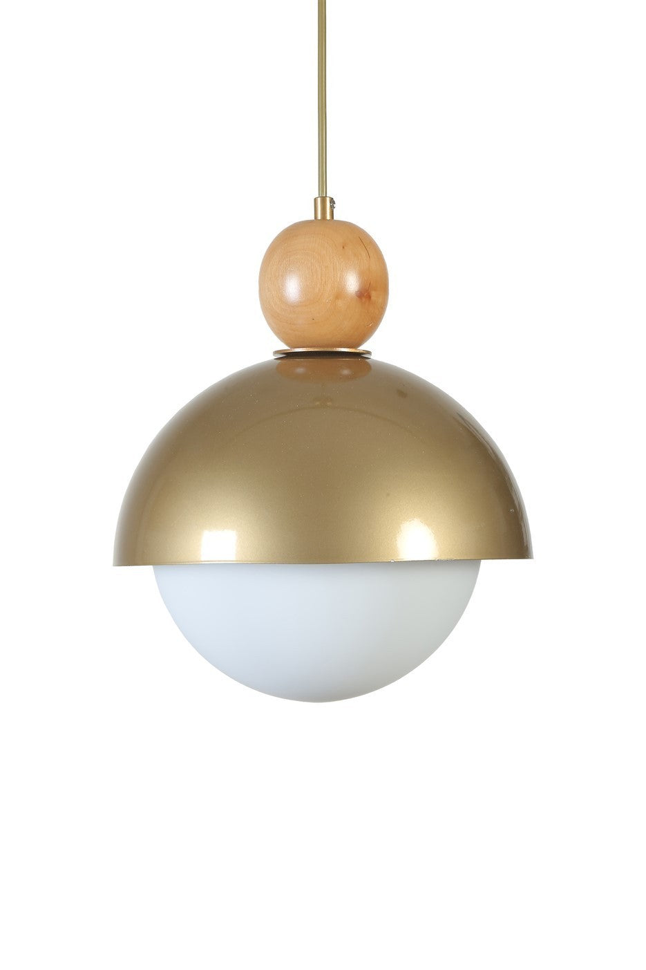 Candeeiro de Teto – 70 cm – Dourado e Branco – Metal