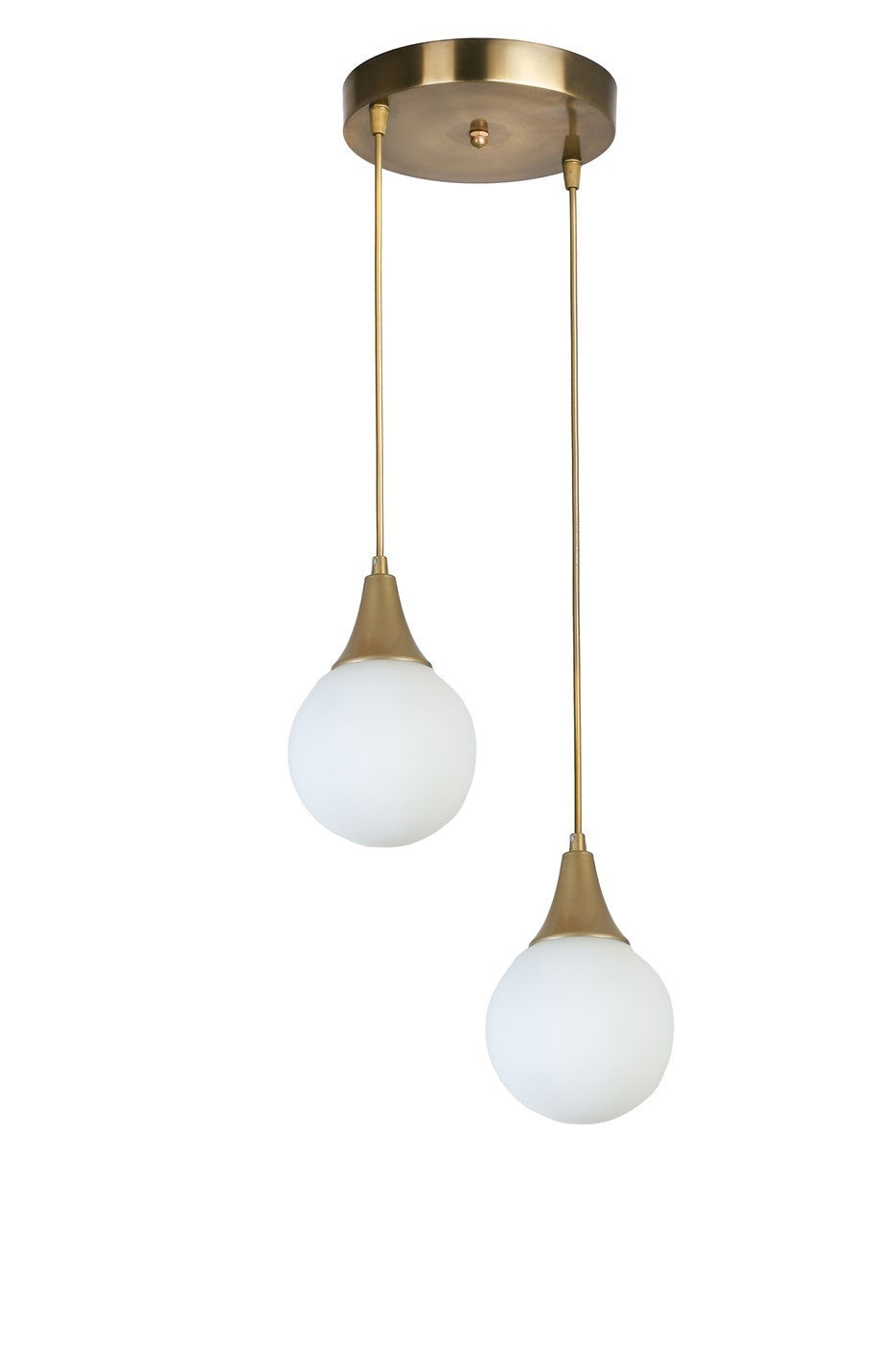 Candeeiro de Teto – 25 cm diâmetro – Branco e Dourado – Metal e Vidro