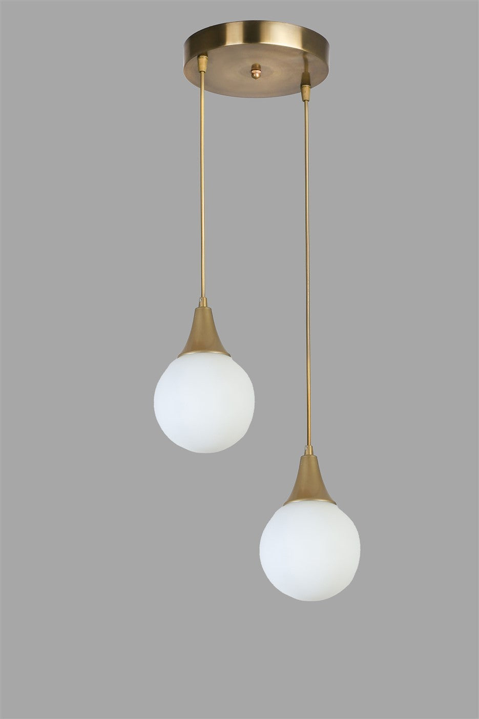 Candeeiro de Teto – 25 cm diâmetro – Branco e Dourado – Metal e Vidro