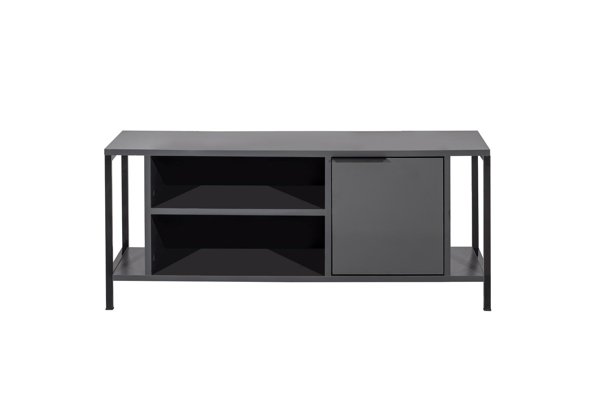 Móvel de TV industrial, antracite e preto, 120 x 48 x 35 cm | Painel de partículas 100% revestido de melamina, 18 mm de espessura | Design elegante com inúmeras prateleiras