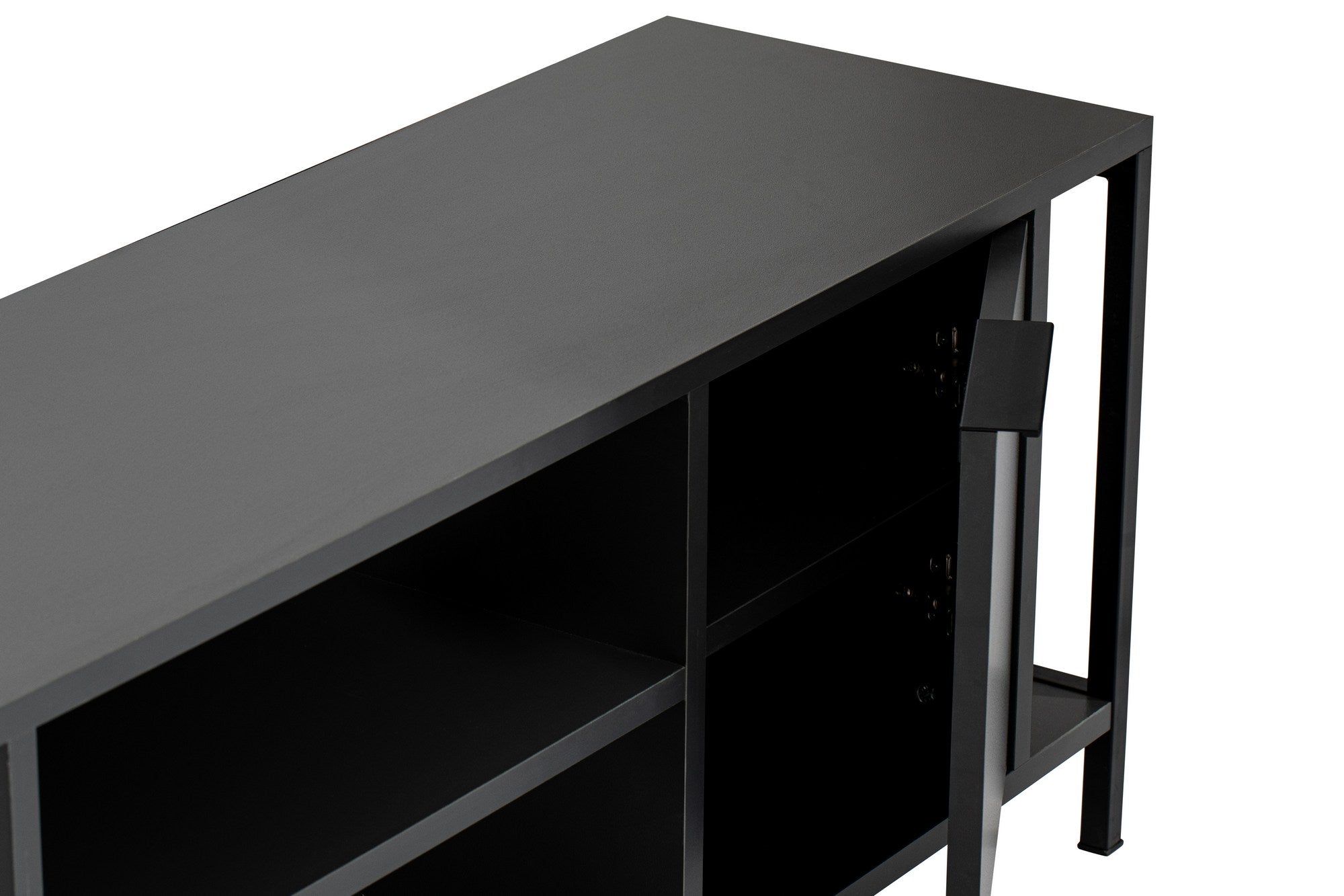 Móvel de TV industrial, antracite e preto, 120 x 48 x 35 cm | Painel de partículas 100% revestido de melamina, 18 mm de espessura | Design elegante com inúmeras prateleiras