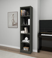 Estante elegante cinza escuro, 180 cm x 40 cm x 28 cm | Painel de partículas 100% revestido de melamina, 18 mm de espessura | Montável na parede, perfeita para espaços modernos