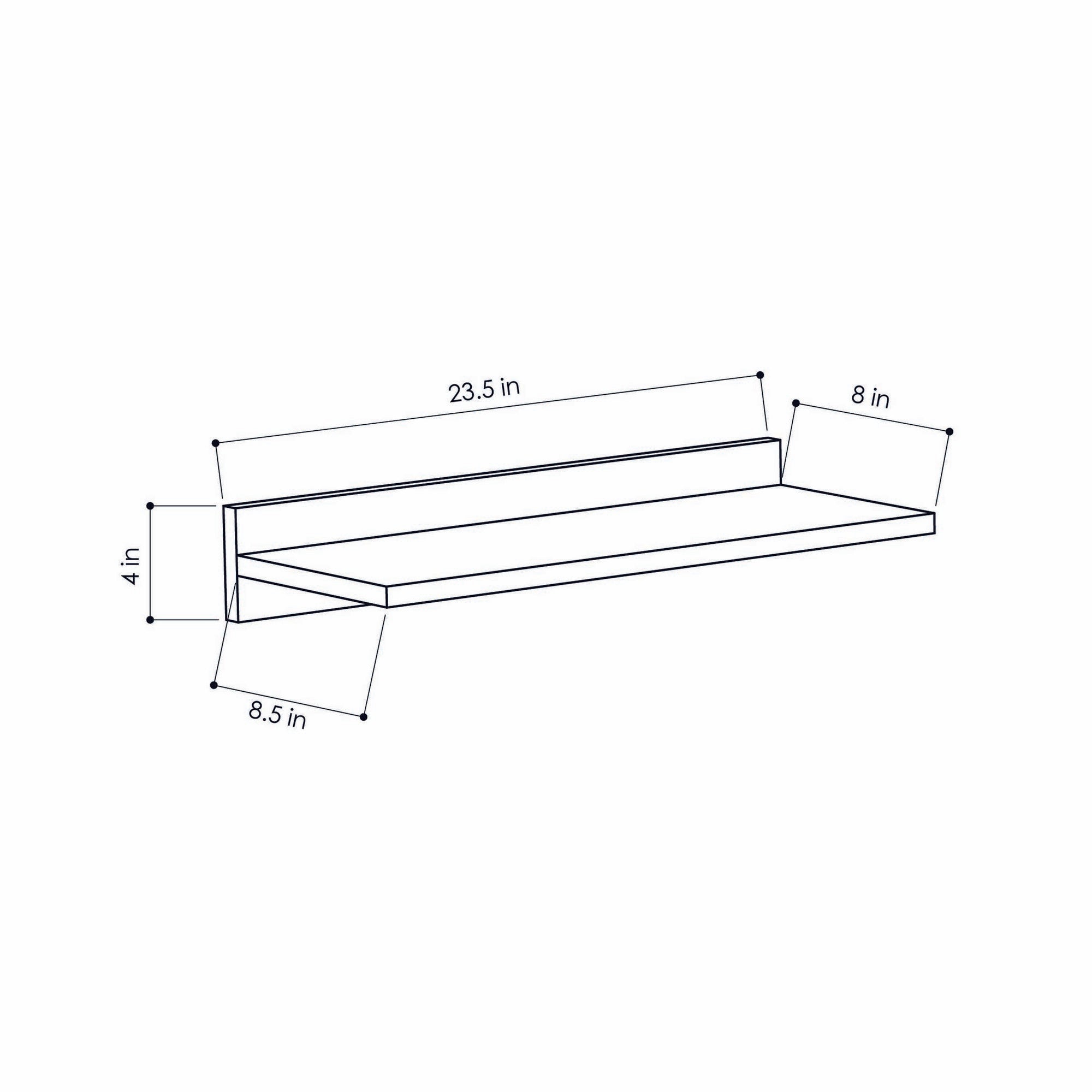 Prateleira de Parede Antracite 60cm - Melamina 18mm com Fixação Incluída