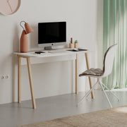 Secretária de Estudo Moderna – 120 x 75 x 60 cm – Mocha Claro e Branco – Painel de Partículas revestido a Melamina