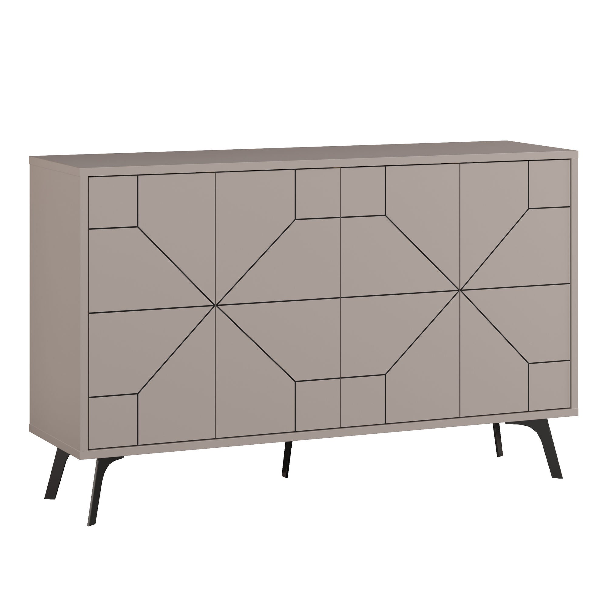 Aparador Moderno – 123 x 62,4 x 35 cm – Mocha Claro – Melamina