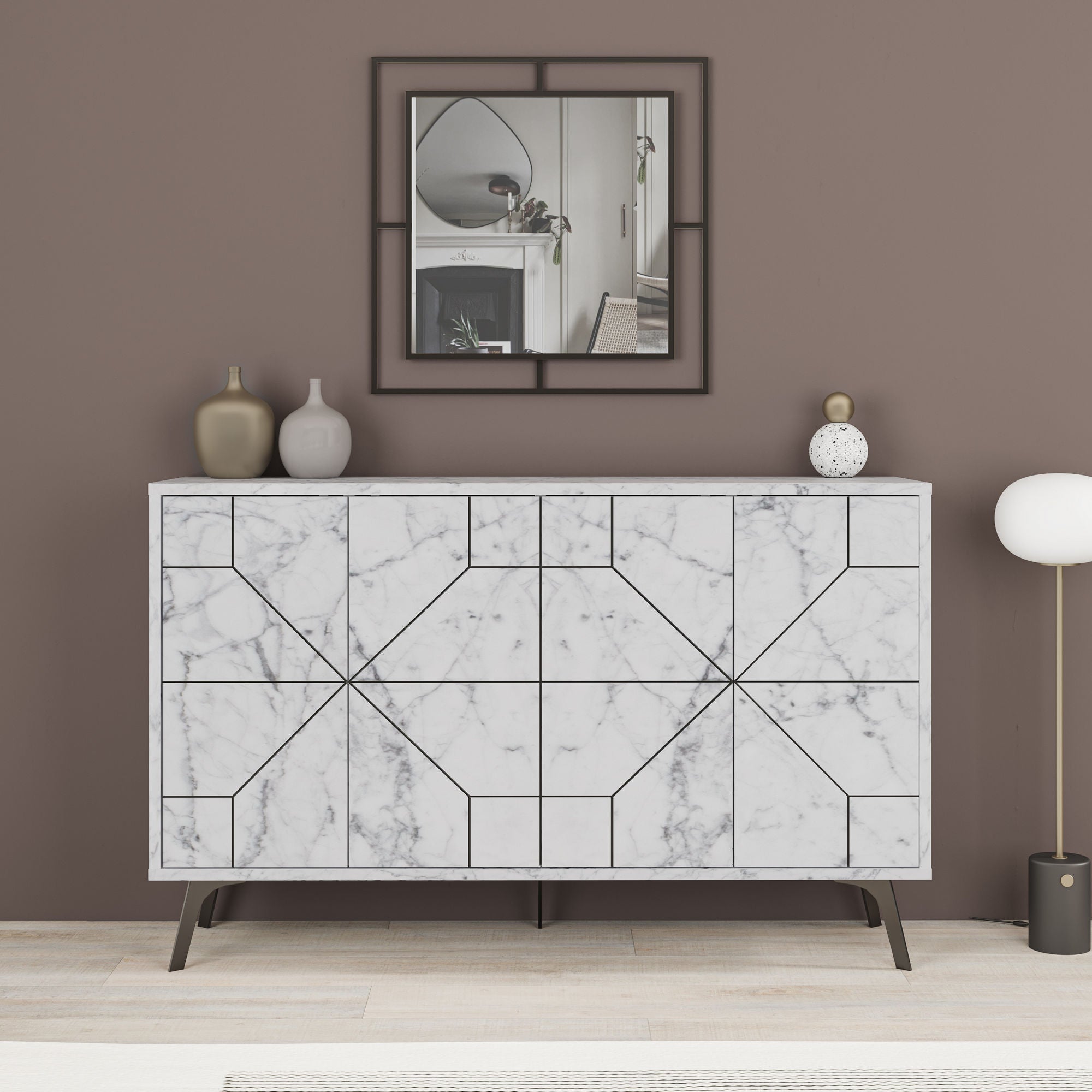 Aparador – 123 cm – Branco – Painel de Partículas revestido a Melamina
